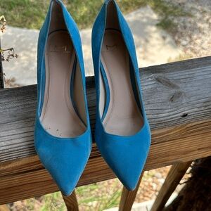 Marc Fisher Vibrant Blue Suede Heels